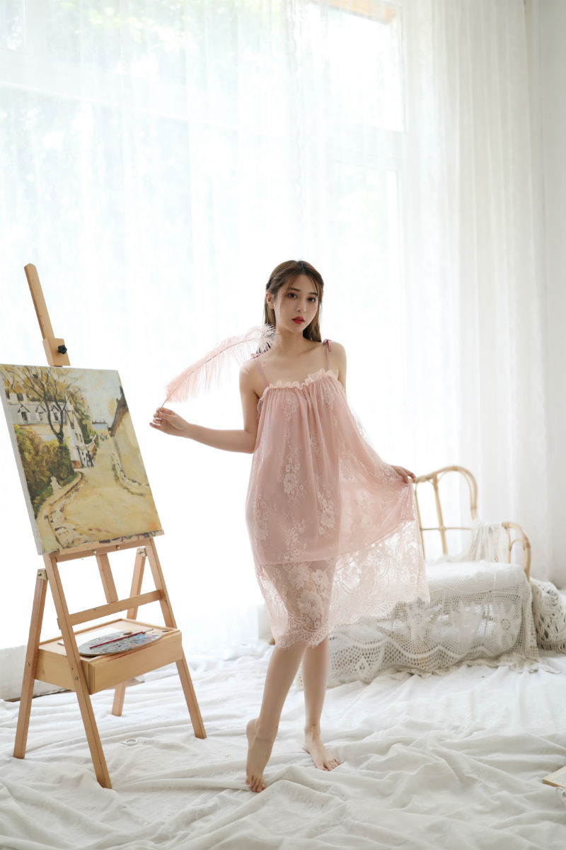 Lingerie Babydoll Long Dual Layered Lace SUX060