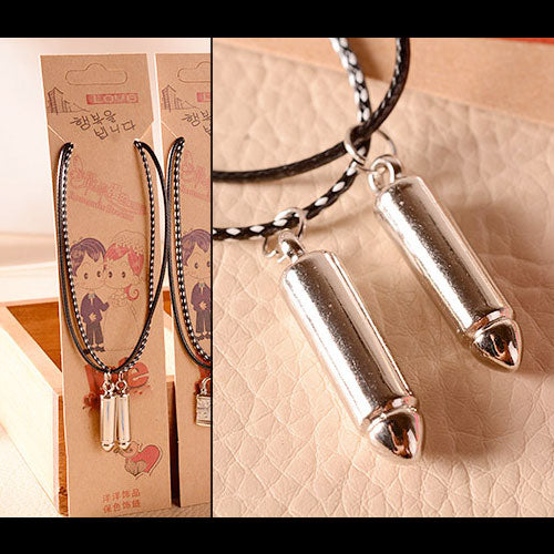 Black White Strap Couple Necklace