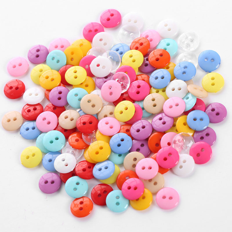 Kancing Akrilik Bundar Warna Warni 50 Pcs