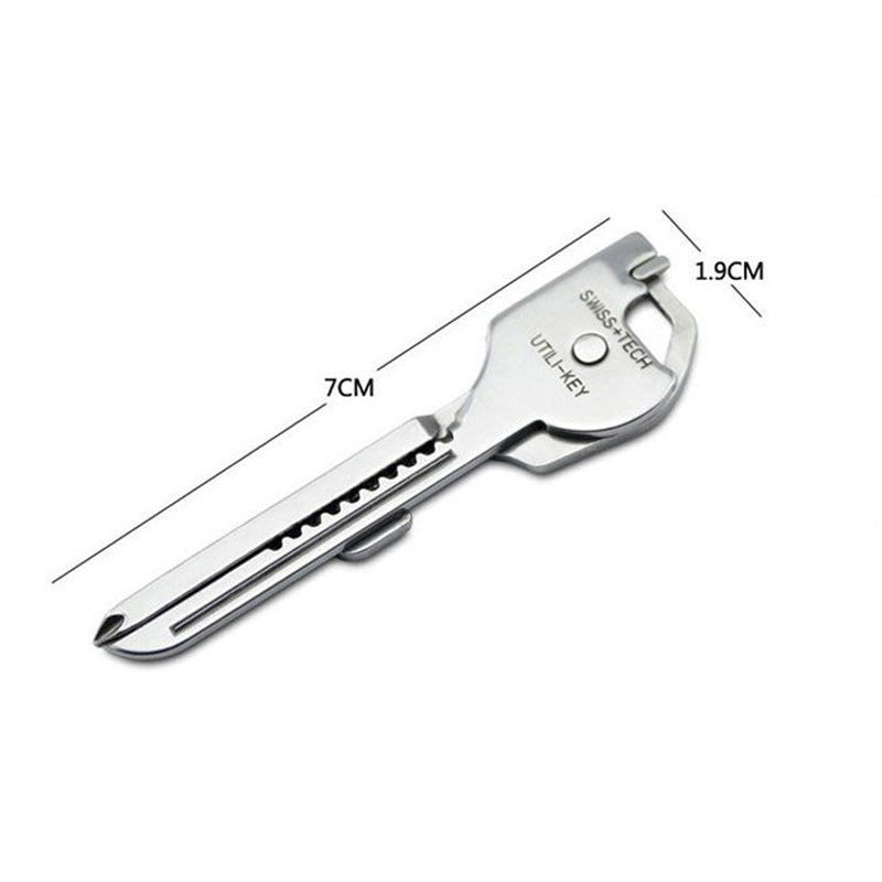 Swiss Tech 6 in 1 Utili Key Ring Multi Tool Folding Knife Pocket Kunci