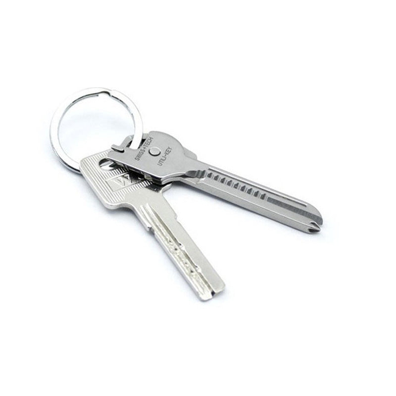 Swiss Tech 6 in 1 Utili Key Ring Multi Tool Folding Knife Pocket Kunci