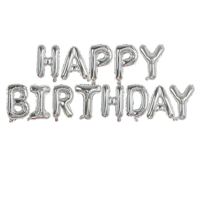 Balon Aluminium Foil Huruf Happy Birthday Metalik