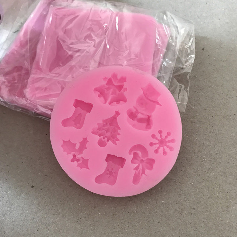 Cetakan Silikon Fondant Aksesoris Natal Coklat Pudding Cake