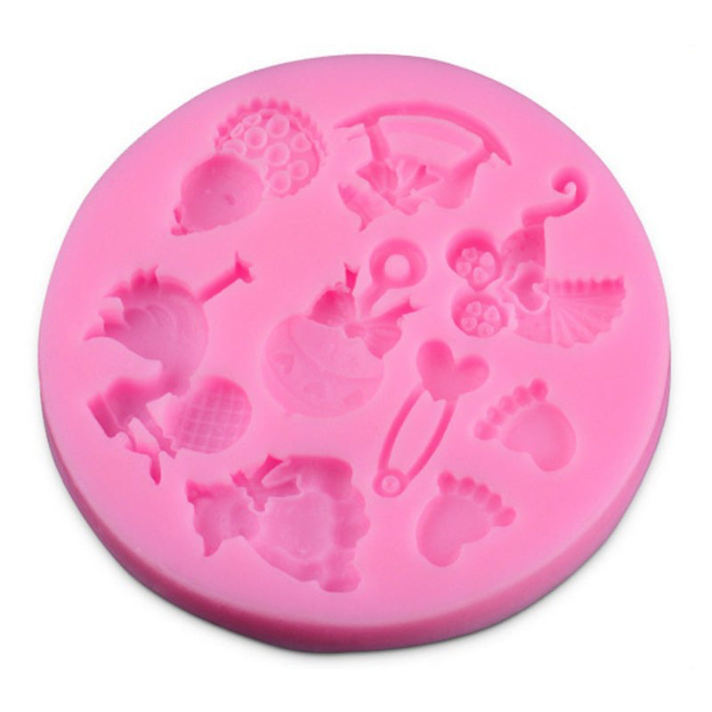 Cetakan Silikon Fondant Aksesoris Baby Shower Coklat Pudding Cake