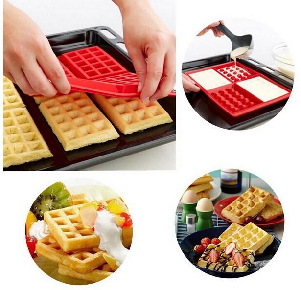 Cetakan Silikon Kue Wafel Pudding Jelly Waffle Mold