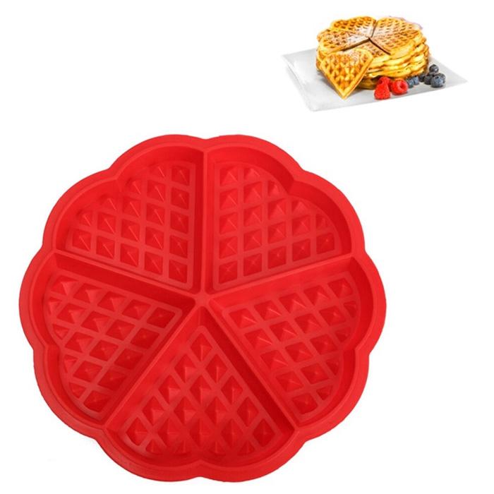 Cetakan Silikon Waffle Bentuk Hati Heart Cake Mold