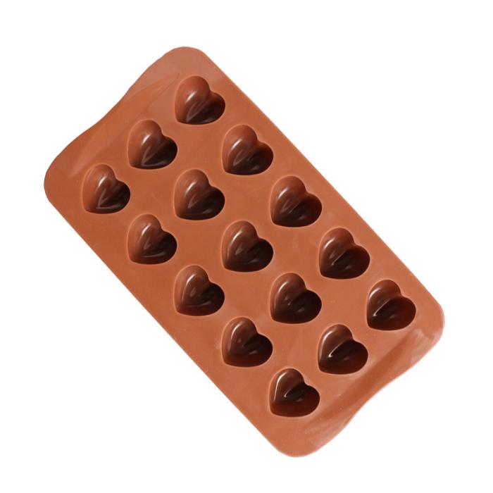 Cetakan Silikon Jelly Coklat Bentuk Hati Heart