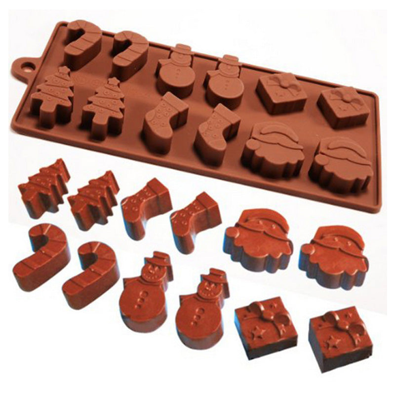 Cetakan Silikon Jelly Coklat Tema Natal