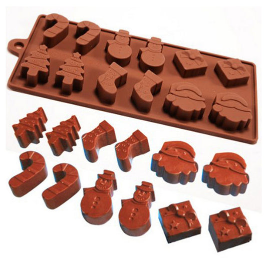 Cetakan Silikon Jelly Coklat Tema Natal