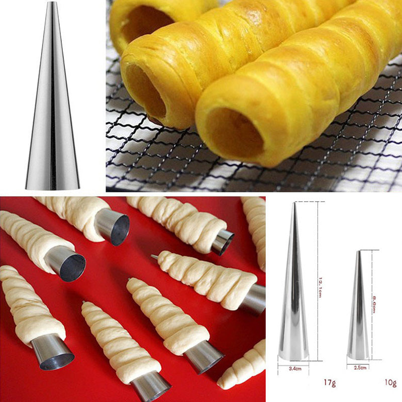 Kerucut Stainless Steel Cetakan Kue Croissant Cum Cum