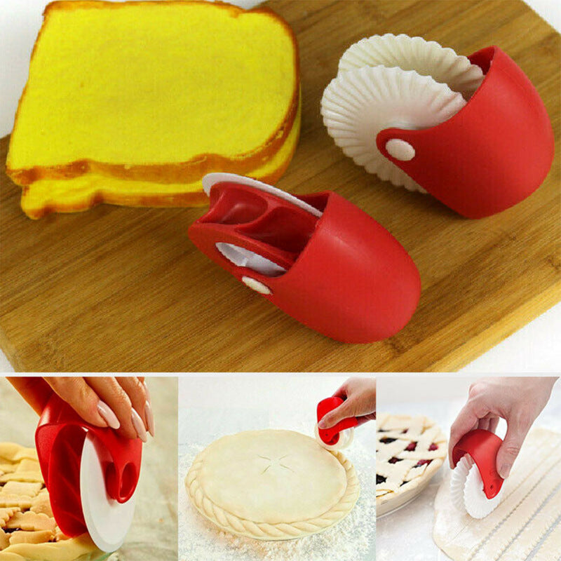 Roda Pemotong Pizza Penghias Pinggiran Pastry Dekorasi Pie