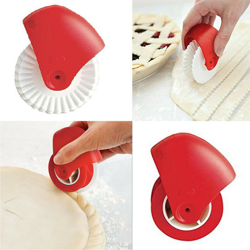 Roda Pemotong Pizza Penghias Pinggiran Pastry Dekorasi Pie