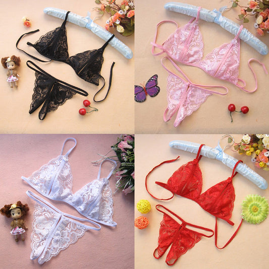 Lingerie Two Pieces Open Chest and Crotch Lace UK0123