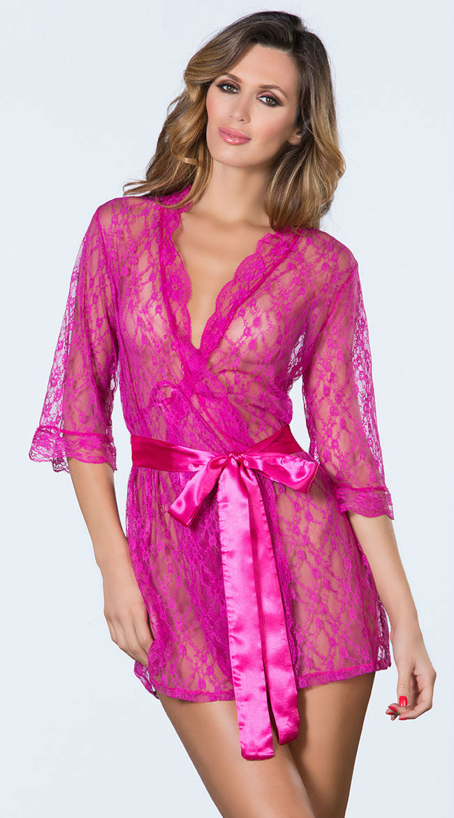 Lingerie Robe Lace Long Sleeves