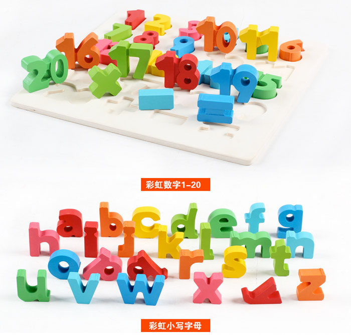 Mainan Edukasi Anak Kayu Puzzle Belajar Huruf dan Angka