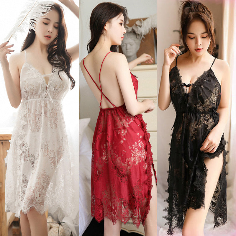 Lingerie Babydoll Lace Open Thigh Sides X Back ZU2025