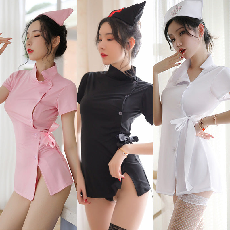 Lingerie Costume Nurse Chemise Open Side ZU3174