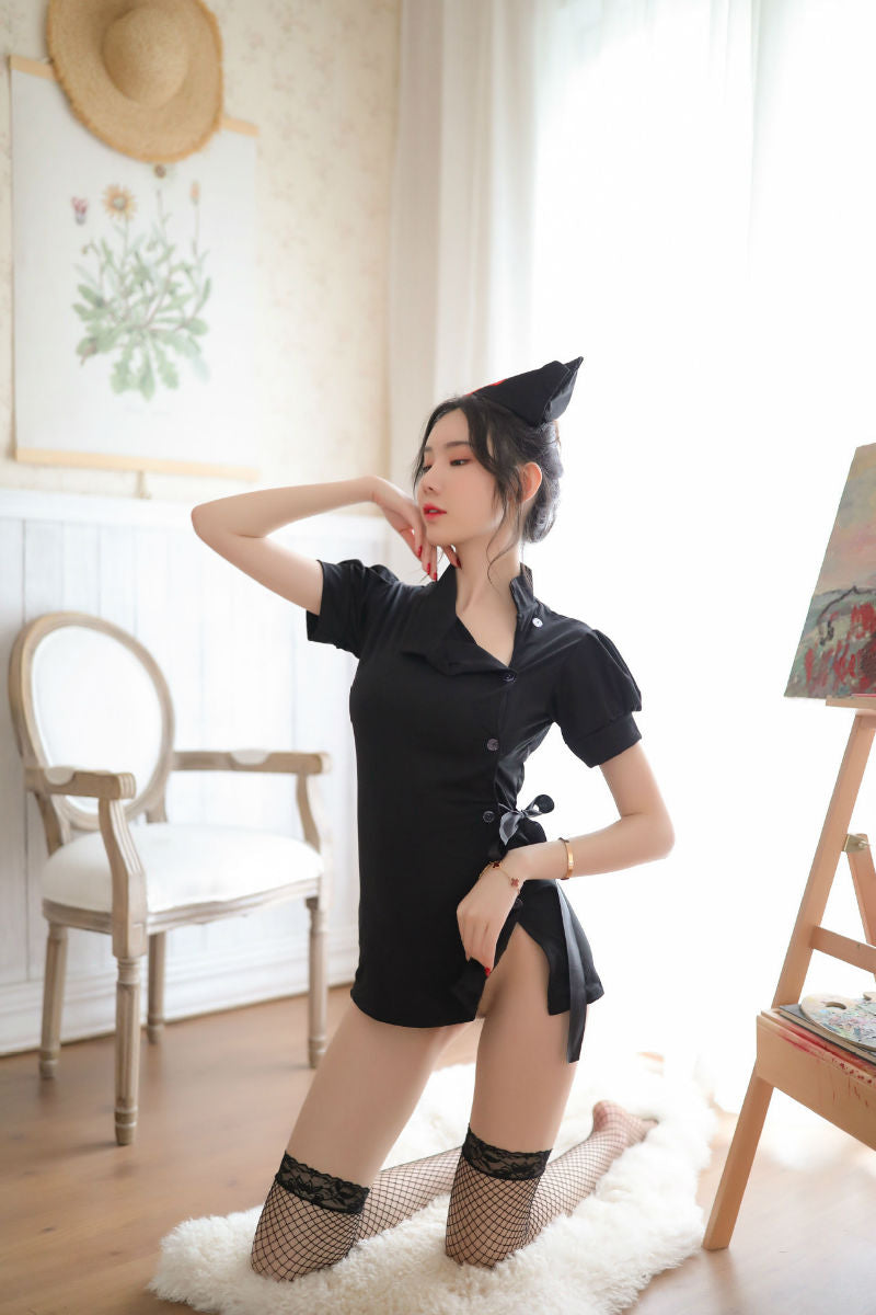 Lingerie Costume Nurse Chemise Open Side ZU3174