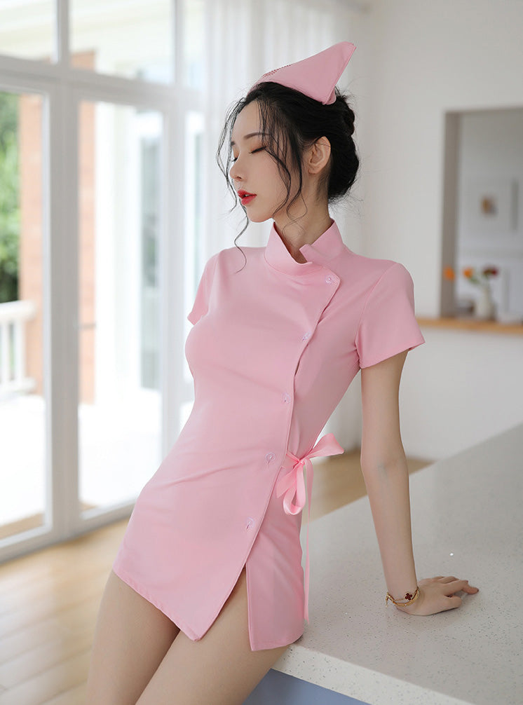 Lingerie Costume Nurse Chemise Open Side ZU3174
