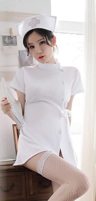 Lingerie Costume Nurse Chemise Open Side ZU3174