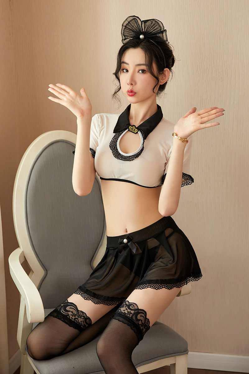 Lingerie Two Pieces Sleeves Dual Tones ZU6922