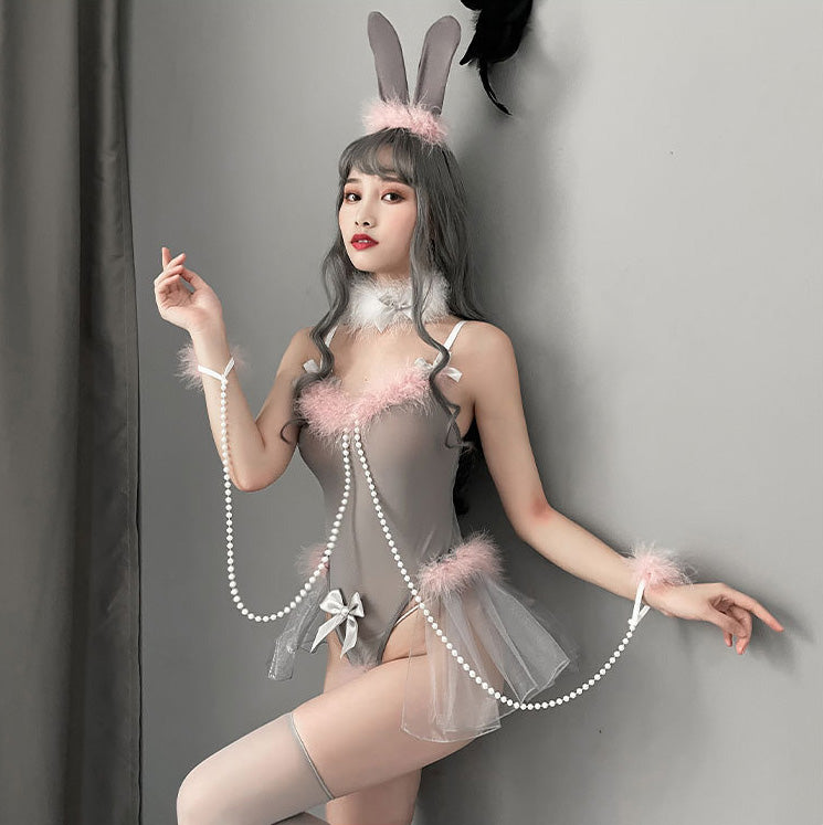 Lingerie Costume Rabbit Teddy Fur Top ZU7434