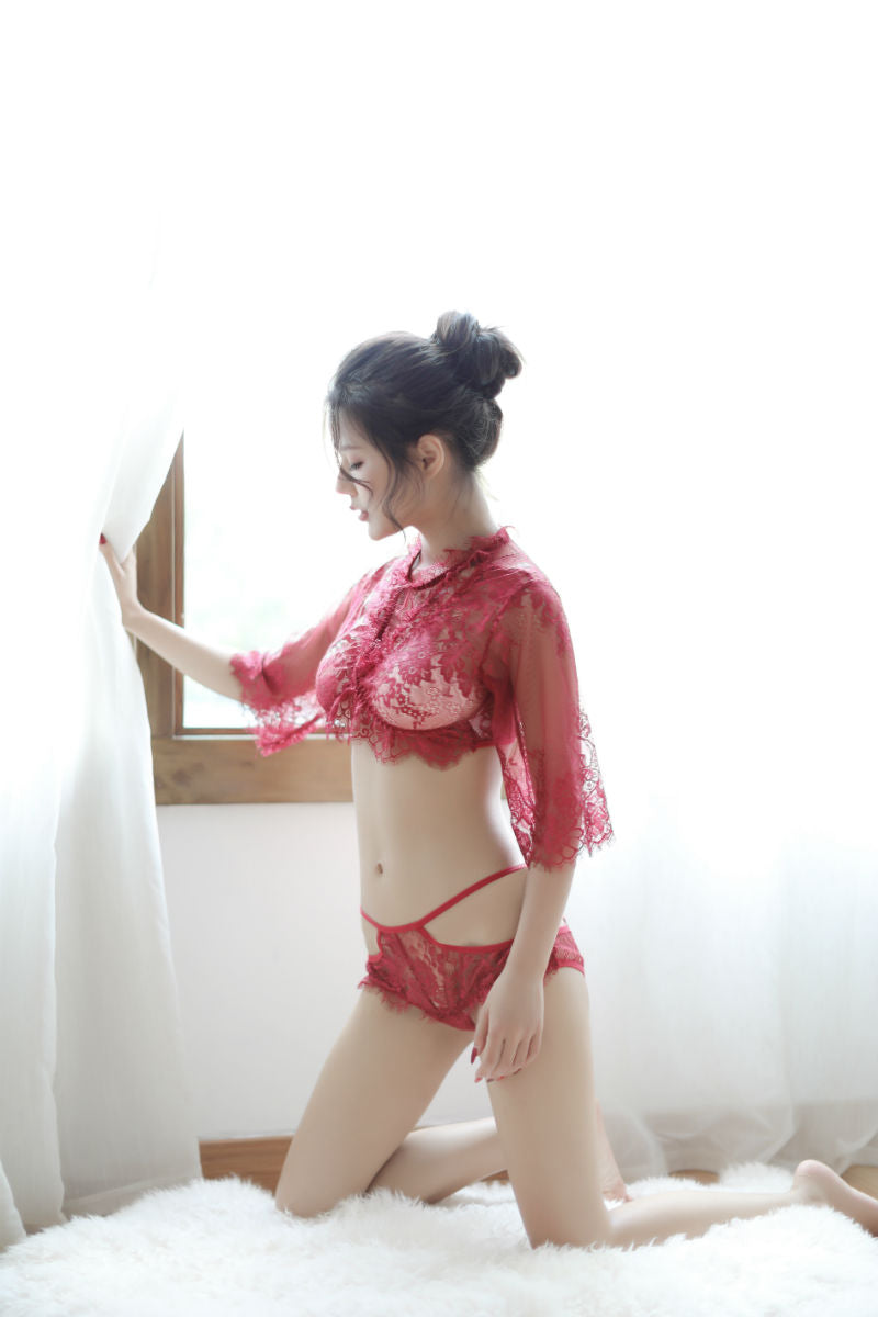 Lingerie Two Pieces Long Sleeves Lace ZU9031