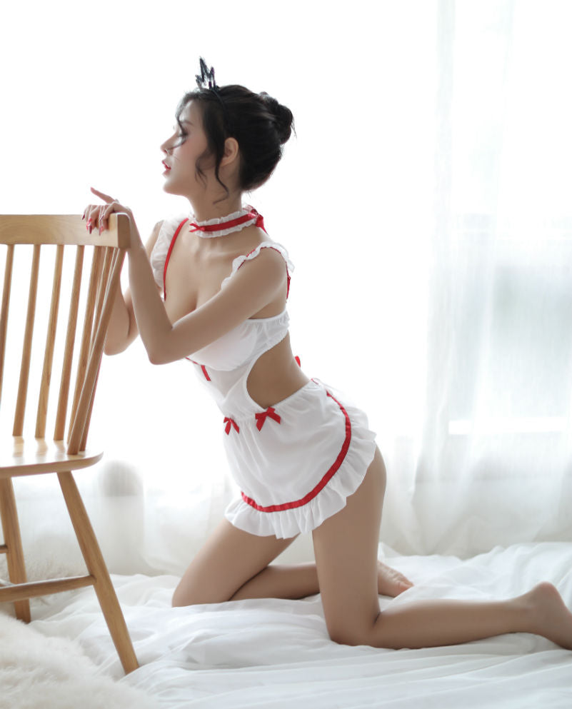 Lingerie Costume Nurse Maid Babydoll Dual Tones Open Butt ZU9035