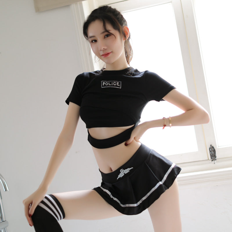 Lingerie Costume Police Two Pieces Skirt ZU9055
