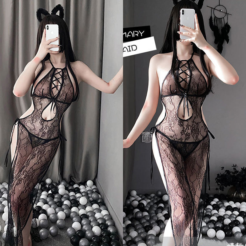 Lingerie Babydoll Long Strings Chest Open Belly and Back ZU9185