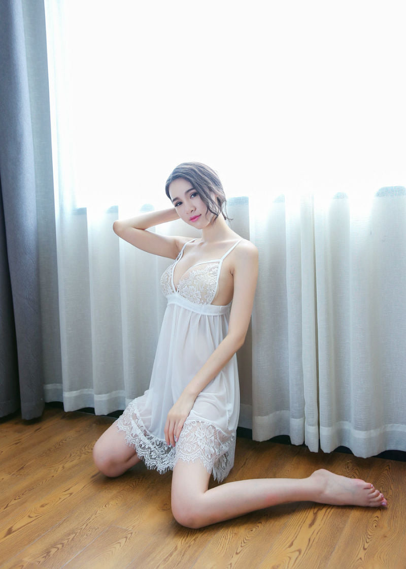 Lingerie Babydoll Lace Chest and Hem ZUC018