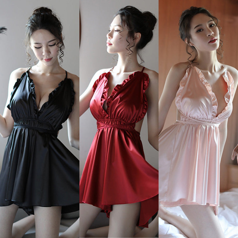 Lingerie Babydoll Deep V X Back ZUC068