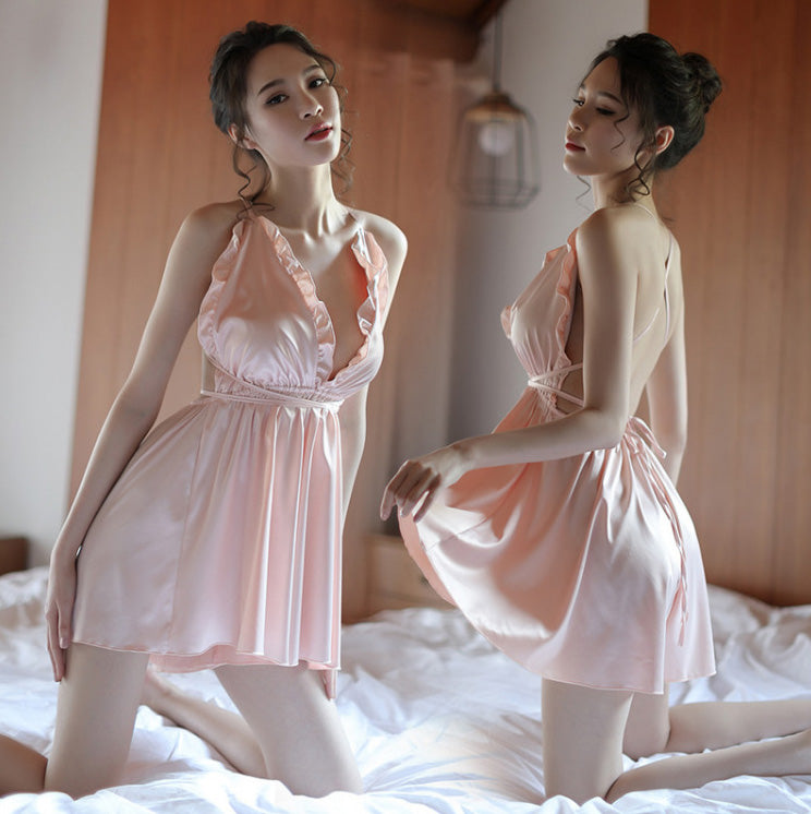 Lingerie Babydoll Deep V X Back ZUC068