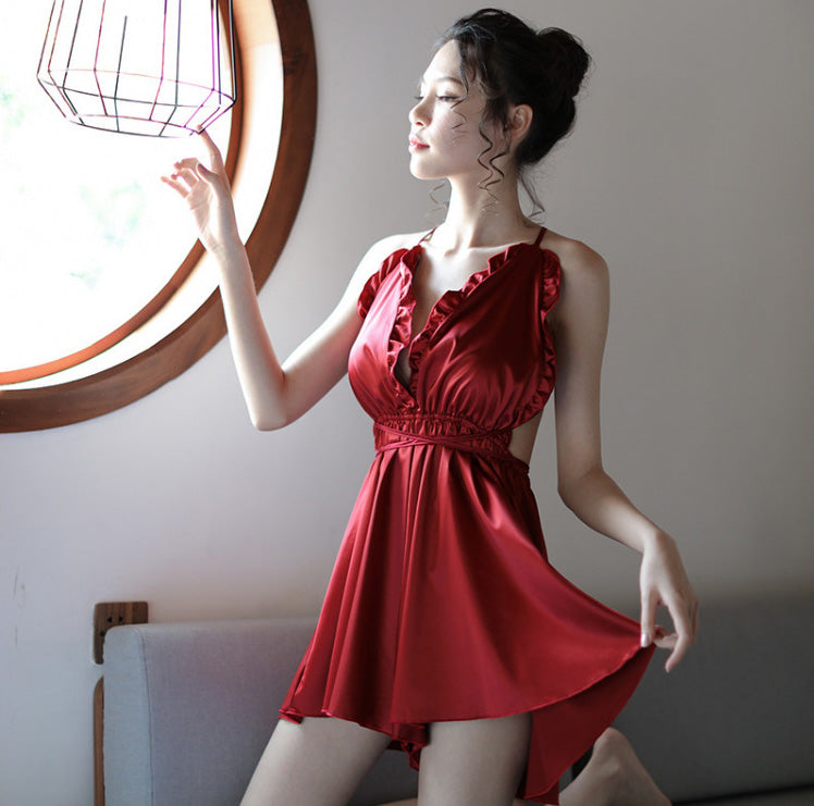 Lingerie Babydoll Deep V X Back ZUC068