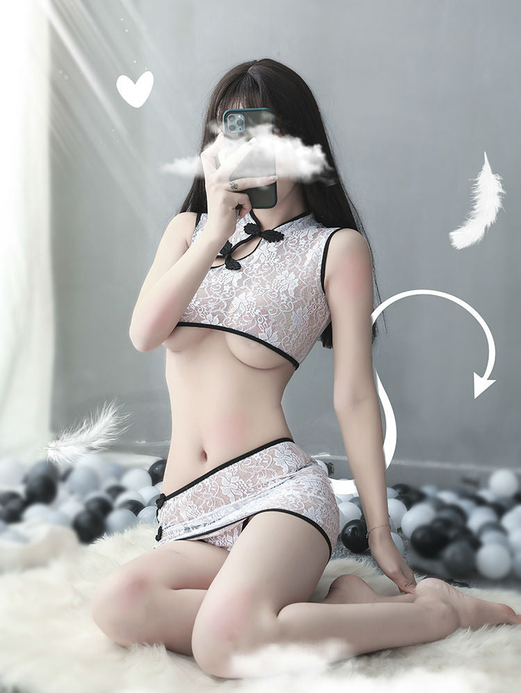 Lingerie Two Pieces Lace Cheongsam ZUH004
