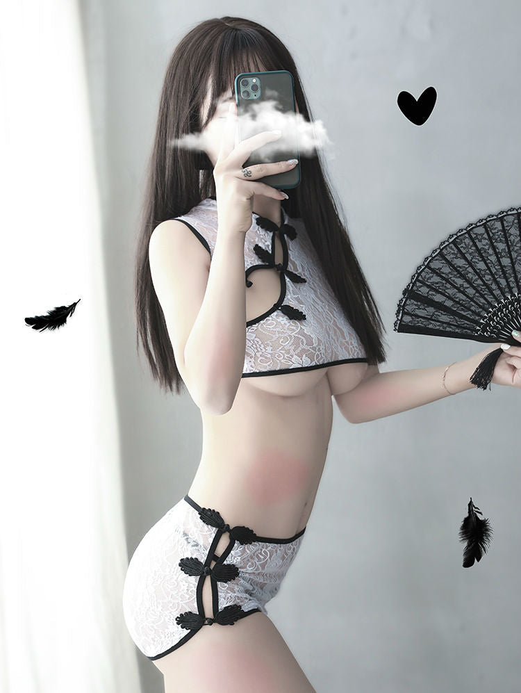 Lingerie Two Pieces Lace Cheongsam ZUH004