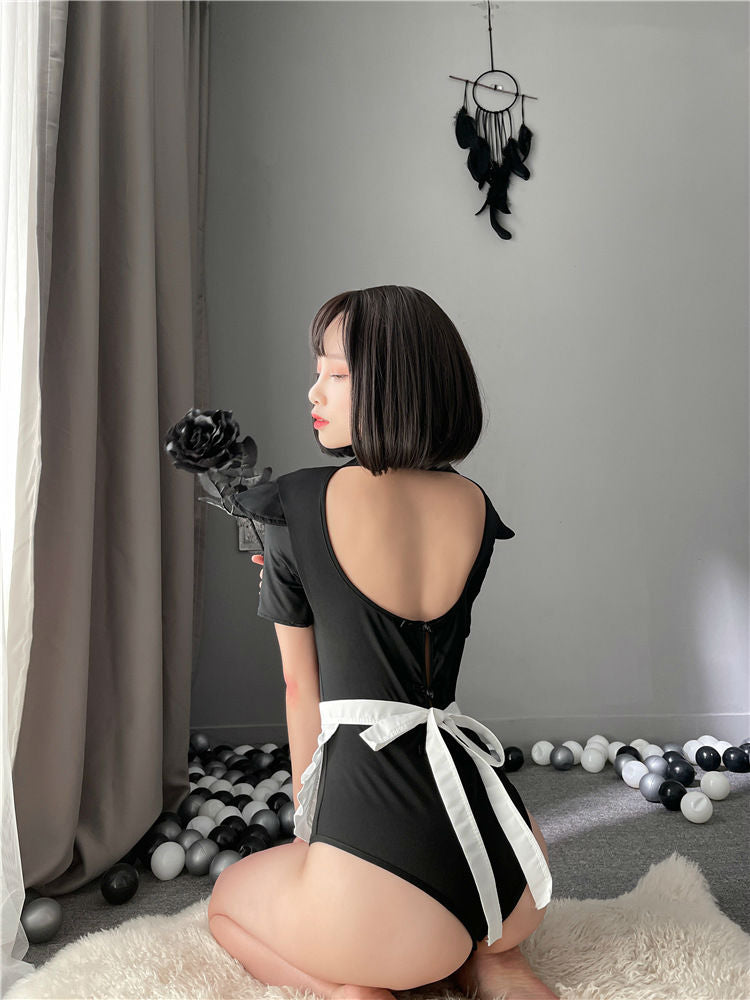 Lingerie Costume Maid Teddy Strings Center Dual Sides ZUXZ18