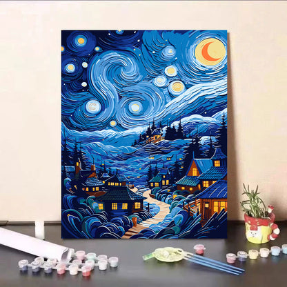 Canvas Paint By Number Kit Digital Oil Painting DIY Lukisan 40 x 50 Seri R