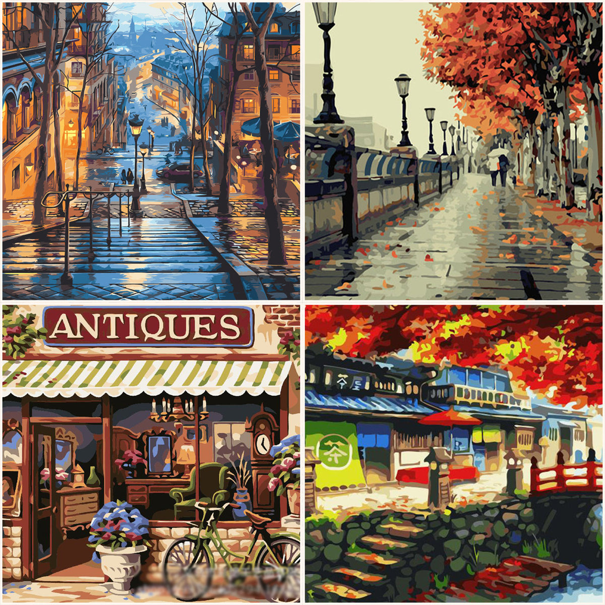 [40x50] Canvas Paint By Number Kit Digital Oil Painting DIY Lukisan Seri E