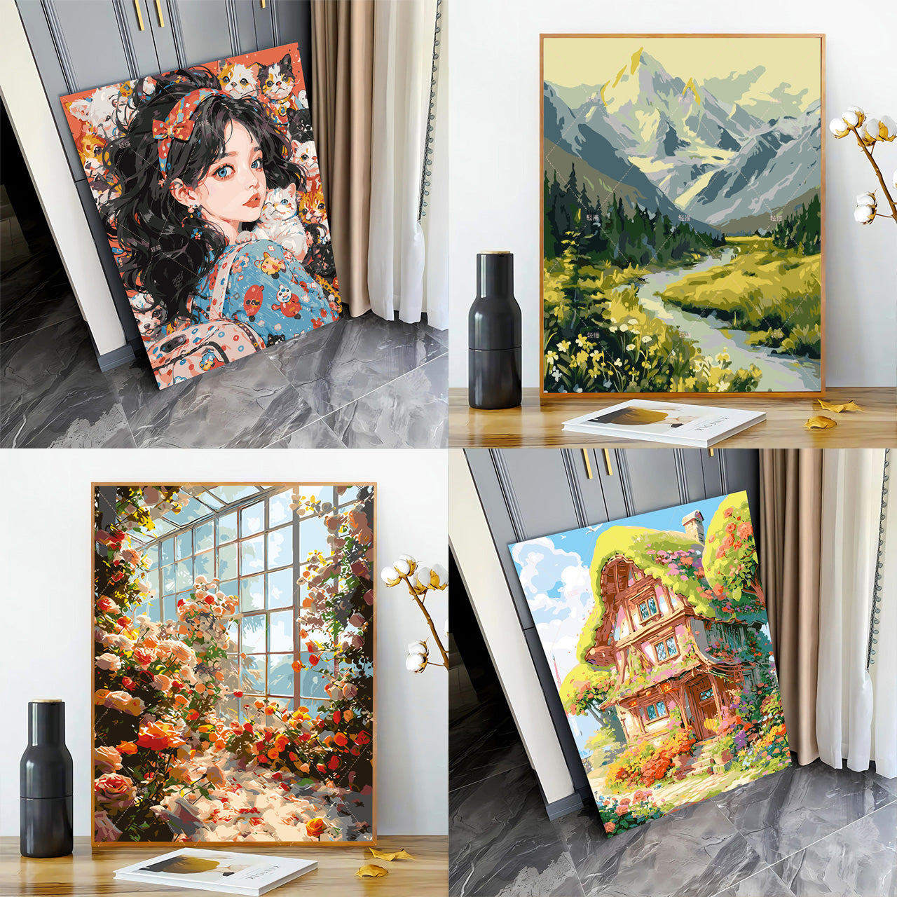 [40x50] Canvas Paint By Number Kit Digital Oil Painting DIY Lukisan Seri F
