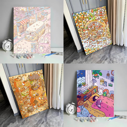 [40x50] Canvas Paint By Number Kit Digital Oil Painting DIY Lukisan Seri H