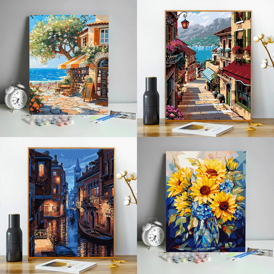 [40x50] Canvas Paint By Number Kit Digital Oil Painting DIY Lukisan Seri P