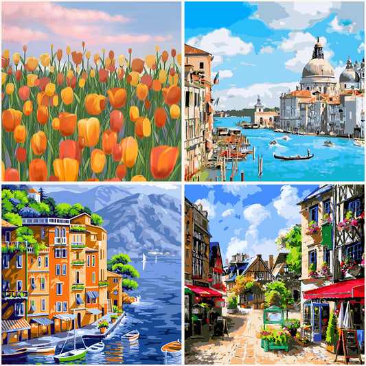 [40x50] Canvas Paint By Number Kit Digital Oil Painting DIY Lukisan Seri Q