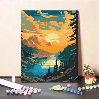 Canvas Paint By Number Kit Digital Oil Painting DIY Lukisan 40 x 50 Seri R
