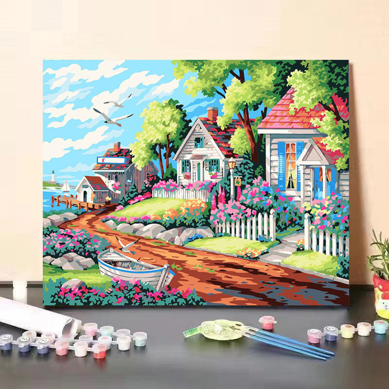[40x50] Canvas Paint By Number Kit Digital Oil Painting DIY Lukisan Seri A