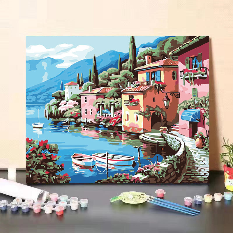 [40x50] Canvas Paint By Number Kit Digital Oil Painting DIY Lukisan Seri D