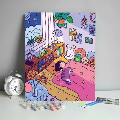 [40x50] Canvas Paint By Number Kit Digital Oil Painting DIY Lukisan Seri H
