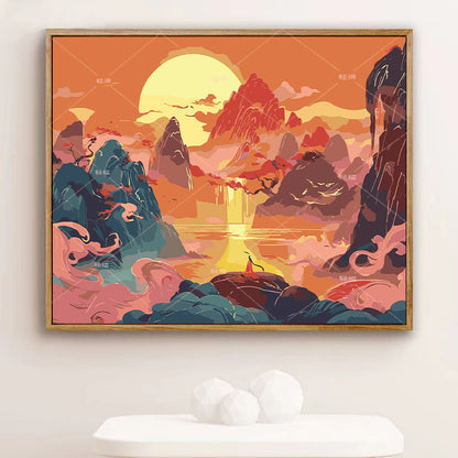 [40x50] Canvas Paint By Number Kit Digital Oil Painting DIY Lukisan Seri A