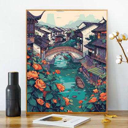 [40x50] Canvas Paint By Number Kit Digital Oil Painting DIY Lukisan Seri D