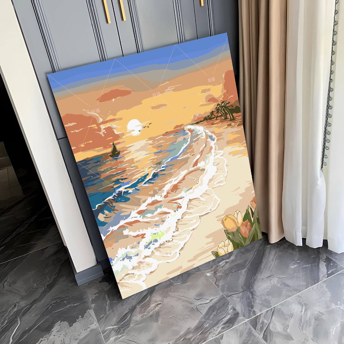 [40x50] Canvas Paint By Number Kit Digital Oil Painting DIY Lukisan Seri D